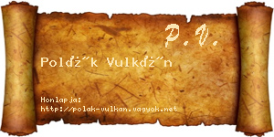 Polák Vulkán névjegykártya